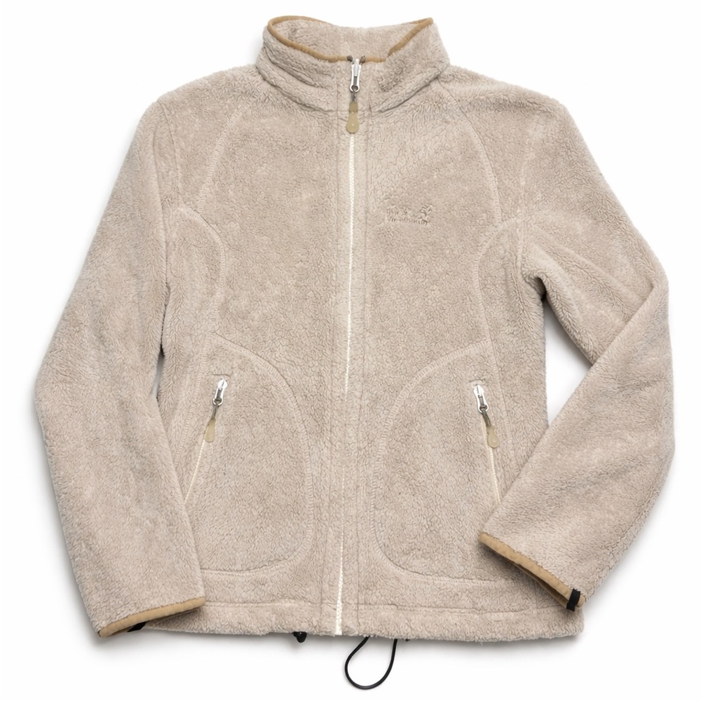 Jack Wolfskin Nanuk Outdoor Fleece Jacket Women’s Medium Beige Full Zip